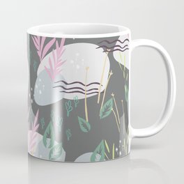 Dark flower meadow pattern Coffee Mug