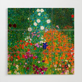 Gustav Klimt - Flower Garden Wood Wall Art