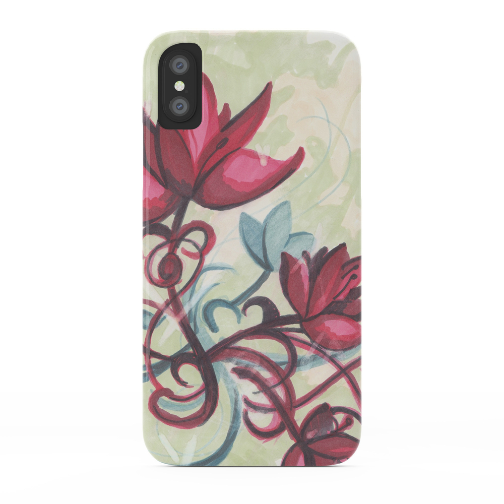 Red Flowers Phone Case by oneblueoakplace