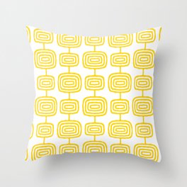 Mid Century Modern Atomic Rings Pattern yellow 3 Throw Pillow