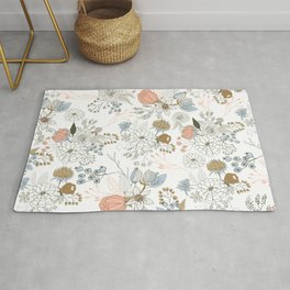Elegant abstract coral pastel blue modern rustic floral Rug | Elegant, Flowers, Pastelblue, Curated, Painting, Abstractflowers, Abstract, Abstractfloral, Rustic, Girly 