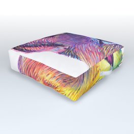 Rainbow Color Cat Outdoor Floor Cushion | Rainbowcat, Colorcat, Colorfulcat, Catart, Cat, Painting, Rainbowanimal, Rainbowpet 