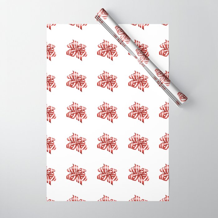 Red Striped Ribbon Wrapping Paper