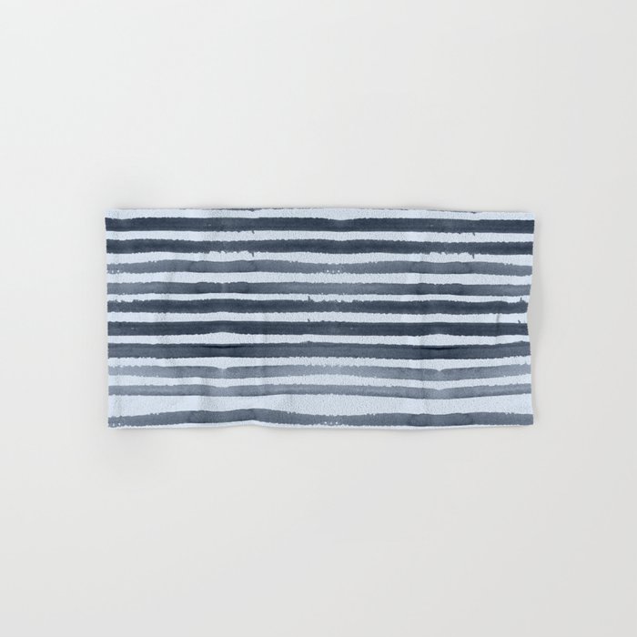 Simply Shibori Stripes Indigo Blue on Sky Blue Hand & Bath Towel