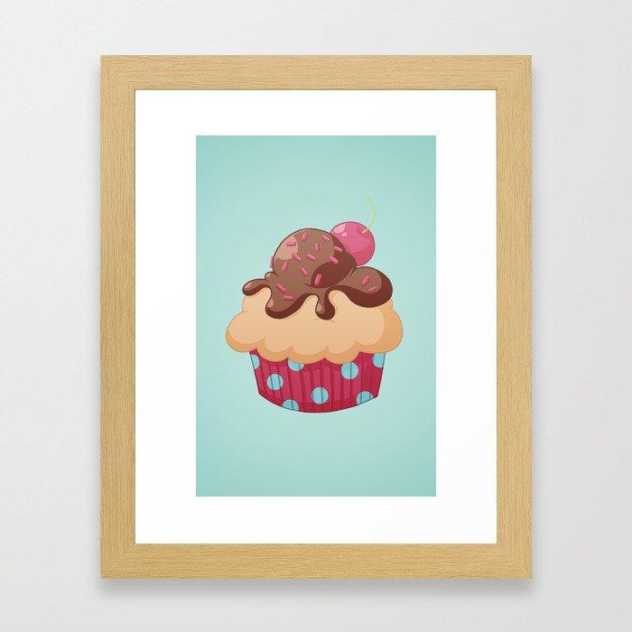 Chocolate Cupcake Framed Art Print