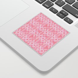 Pink coral grid Sticker