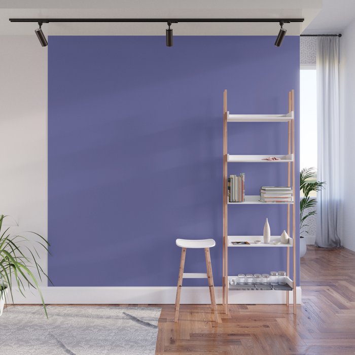 Veri Peri deep periwinkle blue solid color modern abstract pattern Wall Mural