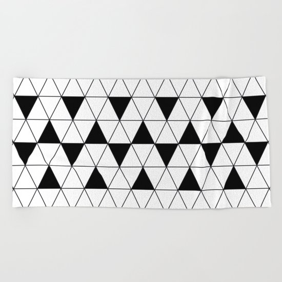 Black and white geometric design. Beach Towel