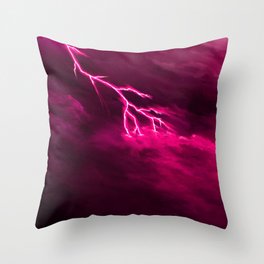 Pink lighting strike Throw Pillow