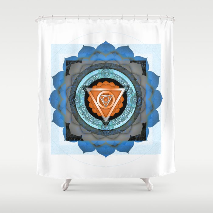 Divine Masculine Meditation Mandala Shower Curtain