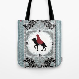 Red and Wolf Tote Bag