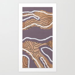 Violet Wood Grain Art Print