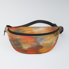 orange black and red kisses lipstick abstract background Fanny Pack