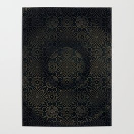 Elegant dark old geometric mosaic Poster
