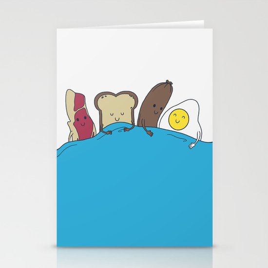 Breakfast in bed Stationery Cards