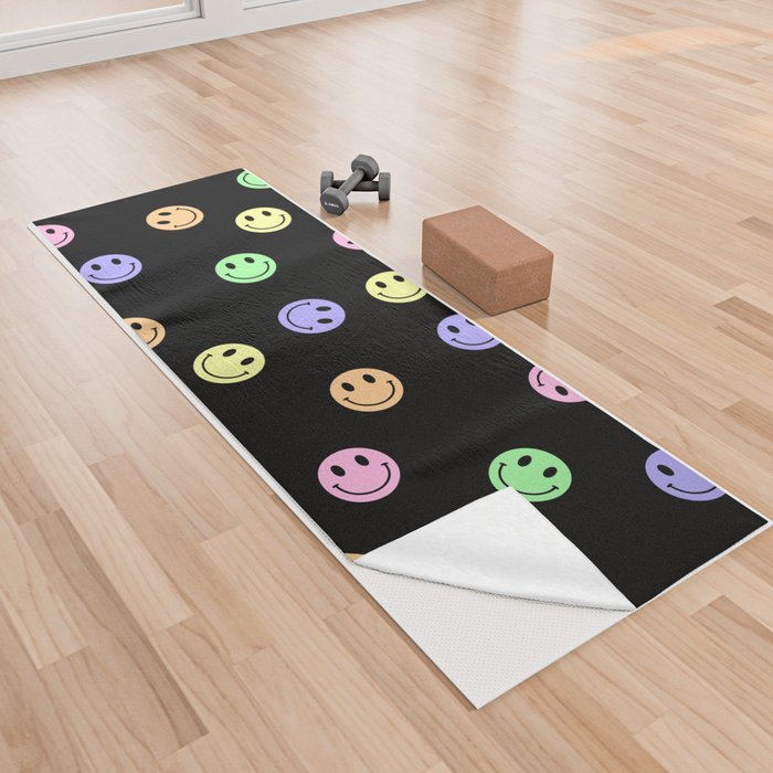 RAINBOW SMILEY FACE PATTERN Yoga Towel