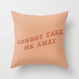 Rusty Orange Cowboy Take Me Away Throw Pillow