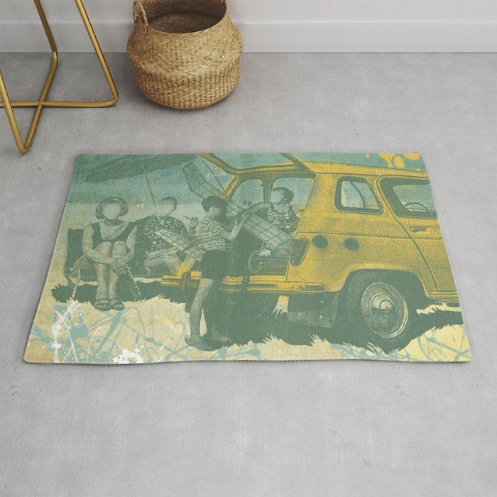 when i was young _ model planes and station wagons Rug