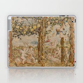 Antique 16th Century Summer Cupids & Pergola Italian Tapestry Laptop Skin