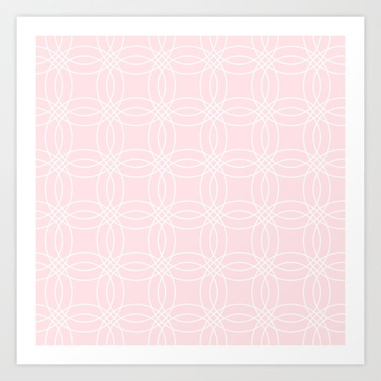 Simply Vintage Link White on Pink Flamingo Art Print