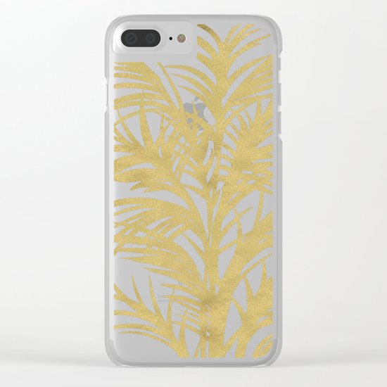 Gold Palms Clear iPhone Case