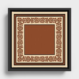 Oriental rug beige and burnt orange Framed Canvas