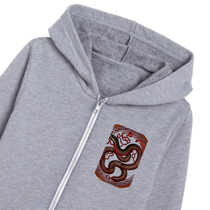 Wood Snake  Kids Zip Hoodie