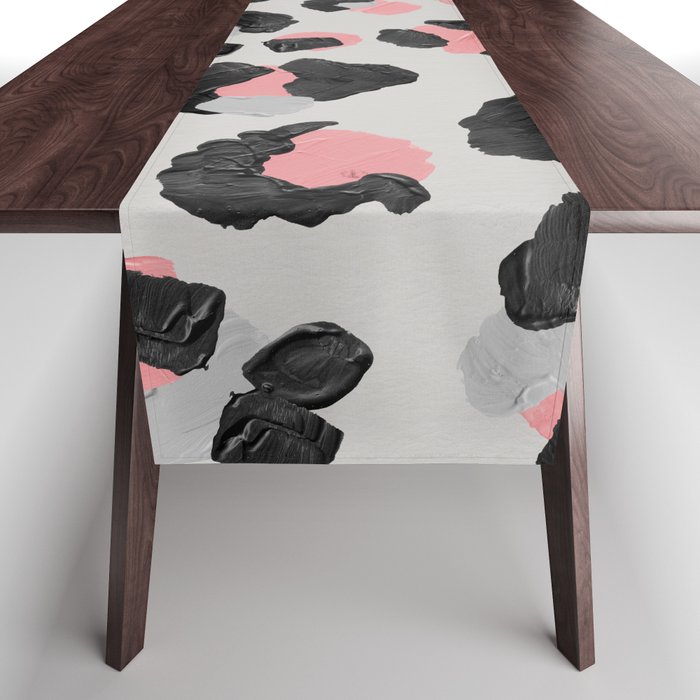 Leopard Print – Pink & Grey Table Runner