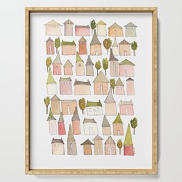 Pink Sand Houses Serving Tray