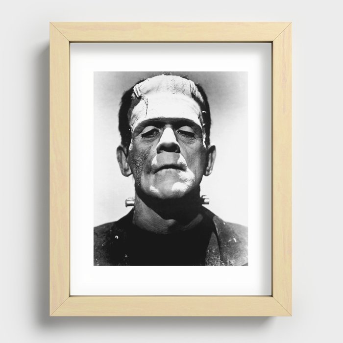 Frankenstein 1933 classic icon image, flawless, timeless horror movie classic Recessed Framed Print