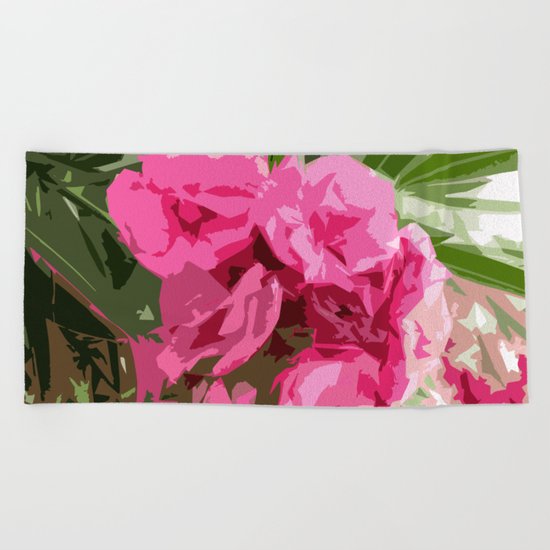 Summer oleander Beach Towel