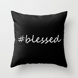 #blessed black and white Throw Pillow