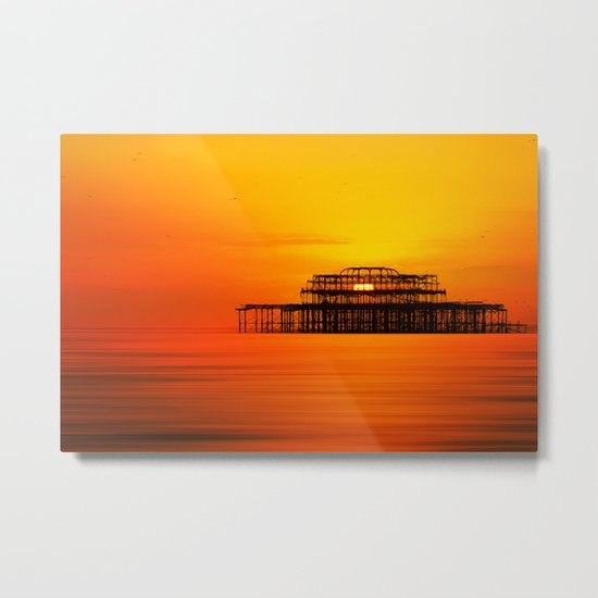 Brighton West Pier at Sunset Metal Print