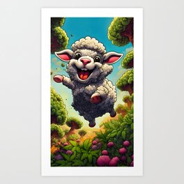 Happy Sheep picture Art Print