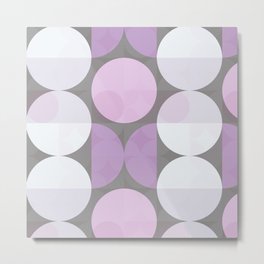 pink grey circular pattern Metal Print