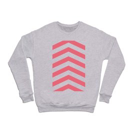 Coral Pink and White Chevron Crewneck Sweatshirt
