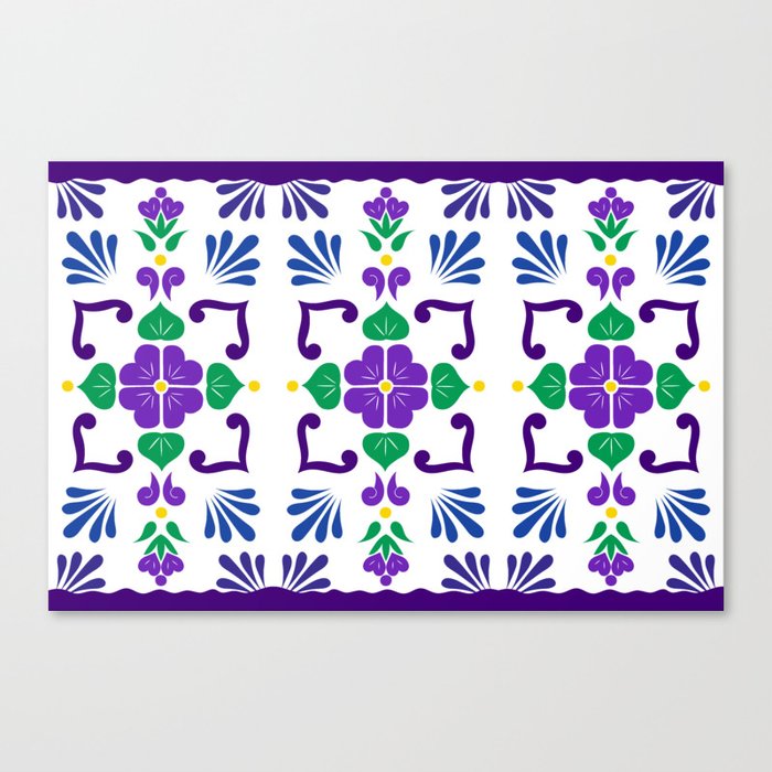Purple 2, Framed Talavera Flower Canvas Print