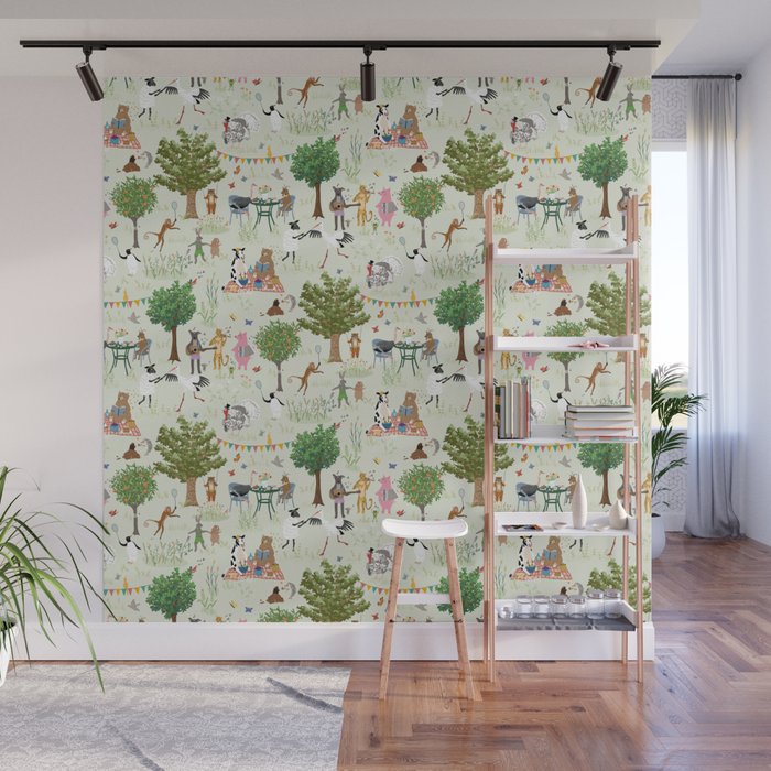 Animals' Garden Party Wall Mural