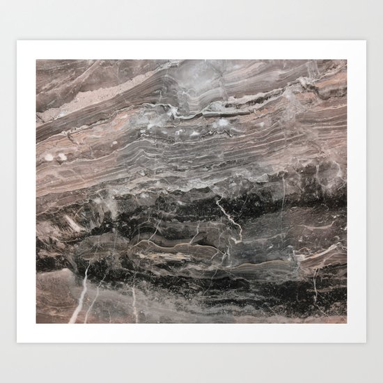 Smokey gray marble Art Print