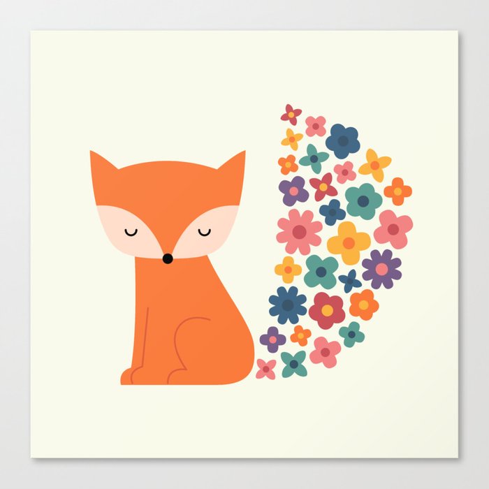 Floral Fox Canvas Print