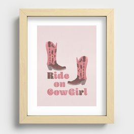 Ride on Cowgirl -  Boots Cowboy Recessed Framed Print