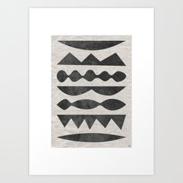 Tribal art, Black and white art Art Print