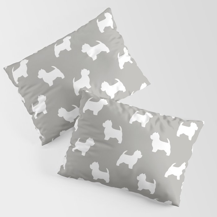 West Highland White Terrier Silhouette(s) Pillow Sham