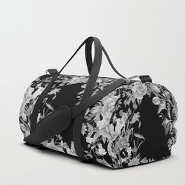 Stardust Black and White Floral Motif Duffle Bag