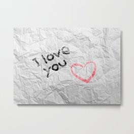 I love you Metal Print | 3D, Graphicdesign, Paper, Love, Digital, Graphic Design, Vector, Illustration 