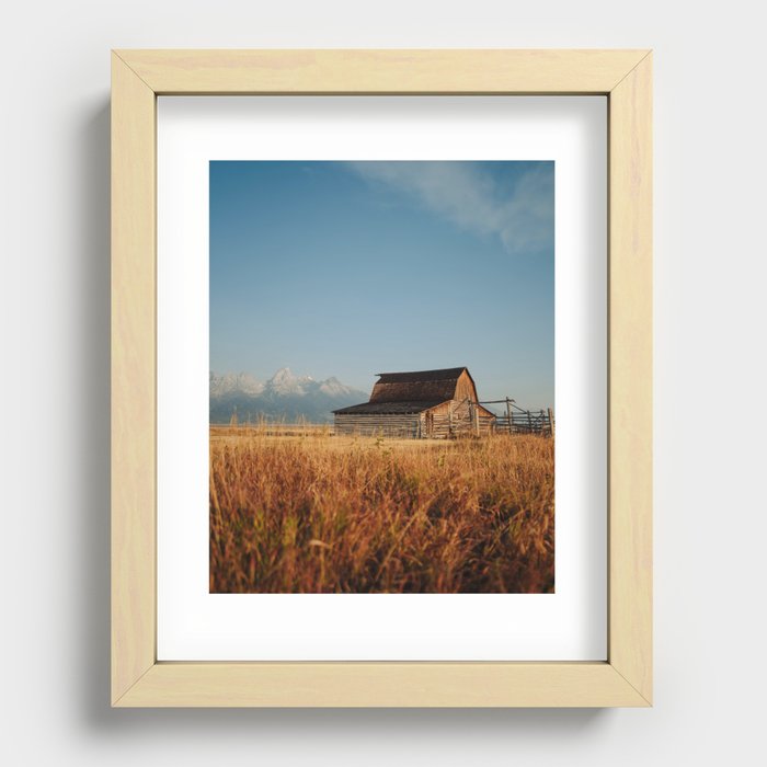 Grand Teton Barn Recessed Framed Print
