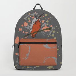 Small orange bird watercolor sketch Backpack