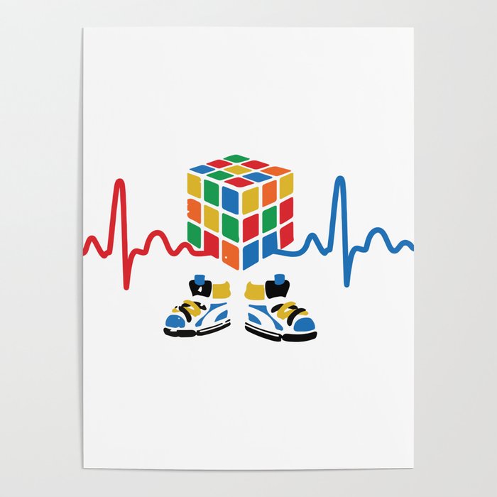 Heartbeat rubik cube / cube lover / cube game Poster