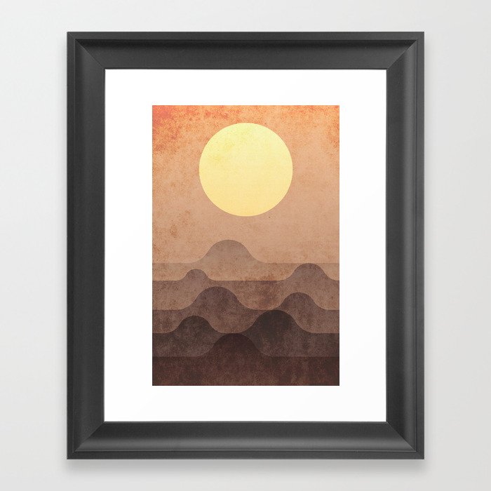sunrise, hills Framed Art Print
