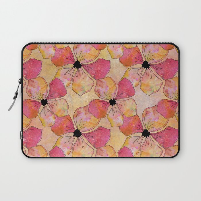 Floral watercolor pattern in pastel tones Laptop Sleeve